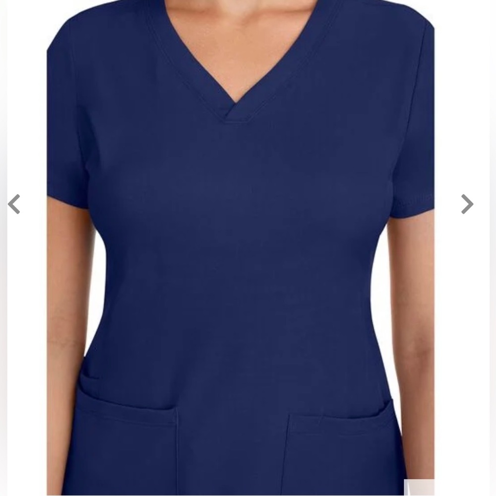 2X Healing Hands Navy Scrub Top